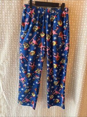 SpongeBob Squarepants Blue Pajama Pants with Pink Patrick & Yellow SpongeBob